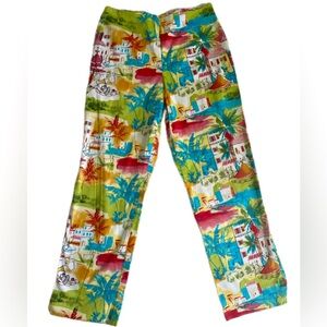 Tropical Hawaiian Wrinkle-Free Pants - Looks New!